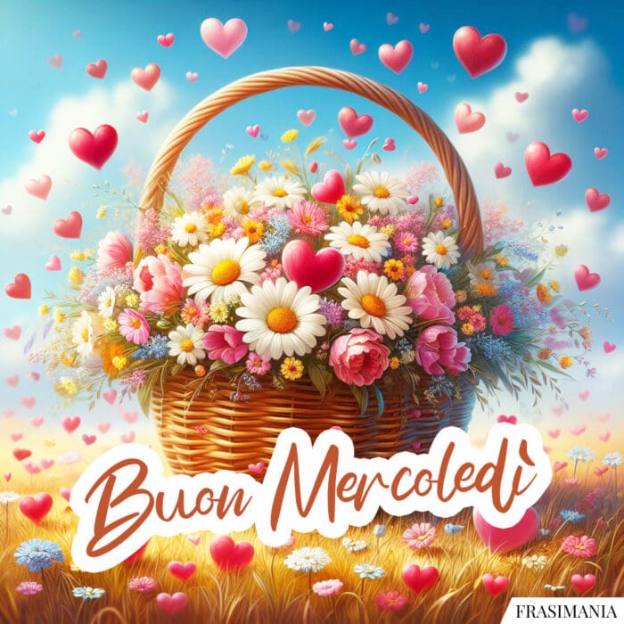 Buon Mercoledì cesto fiori