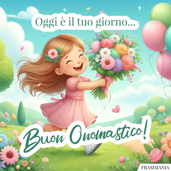 Buon onomastico bimba giorno