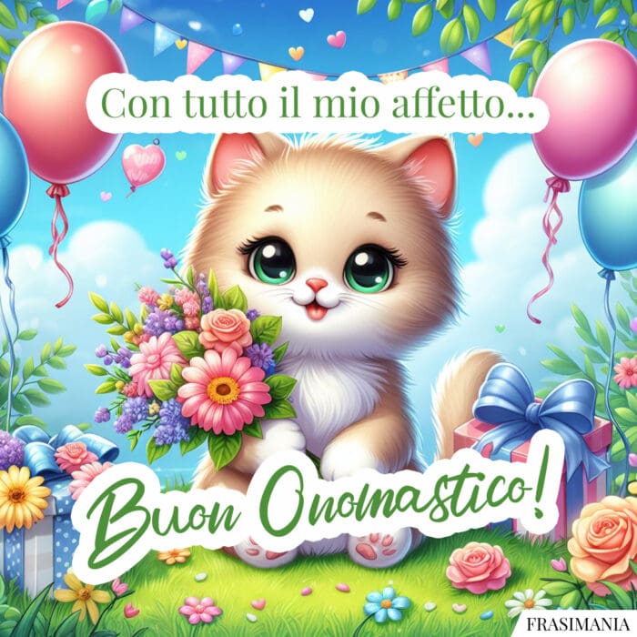 Buon onomastico gattino affetto