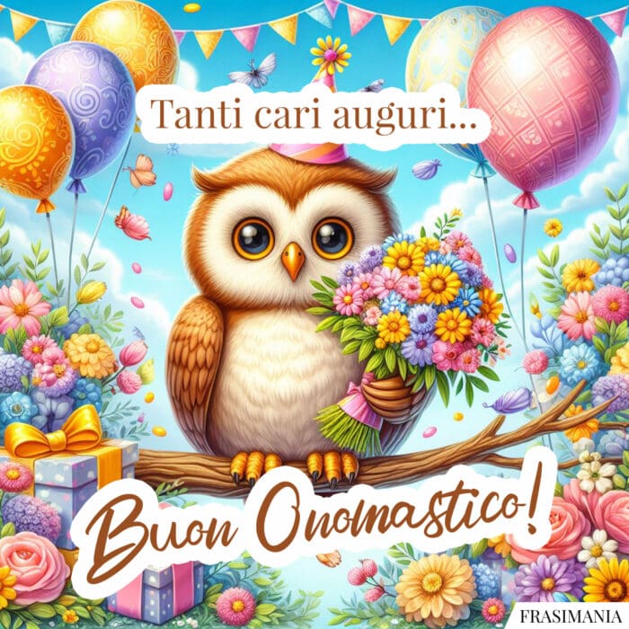 Buon onomastico gufo auguri