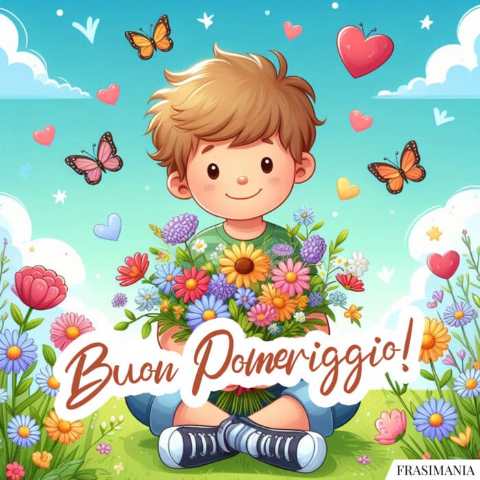 Buon pomeriggio bimbo fiori