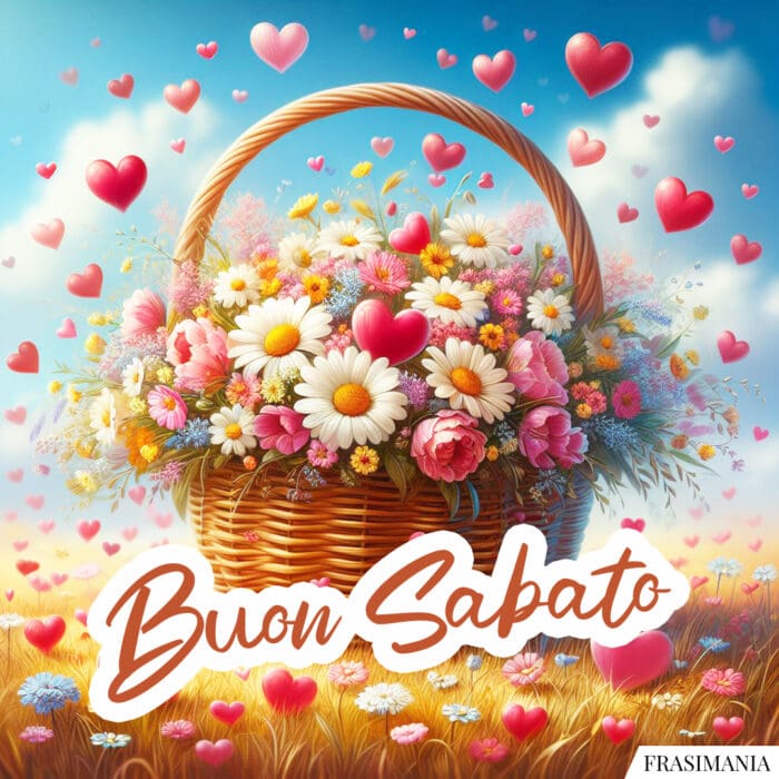 Buon Sabato cesto fiori