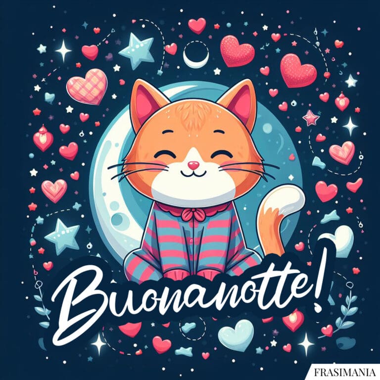 Immagini della buonanotte con gatti e gattini (nuovissime e inedite)