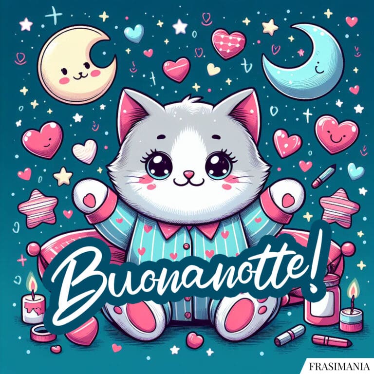 Immagini della buonanotte con gatti e gattini (nuovissime e inedite)