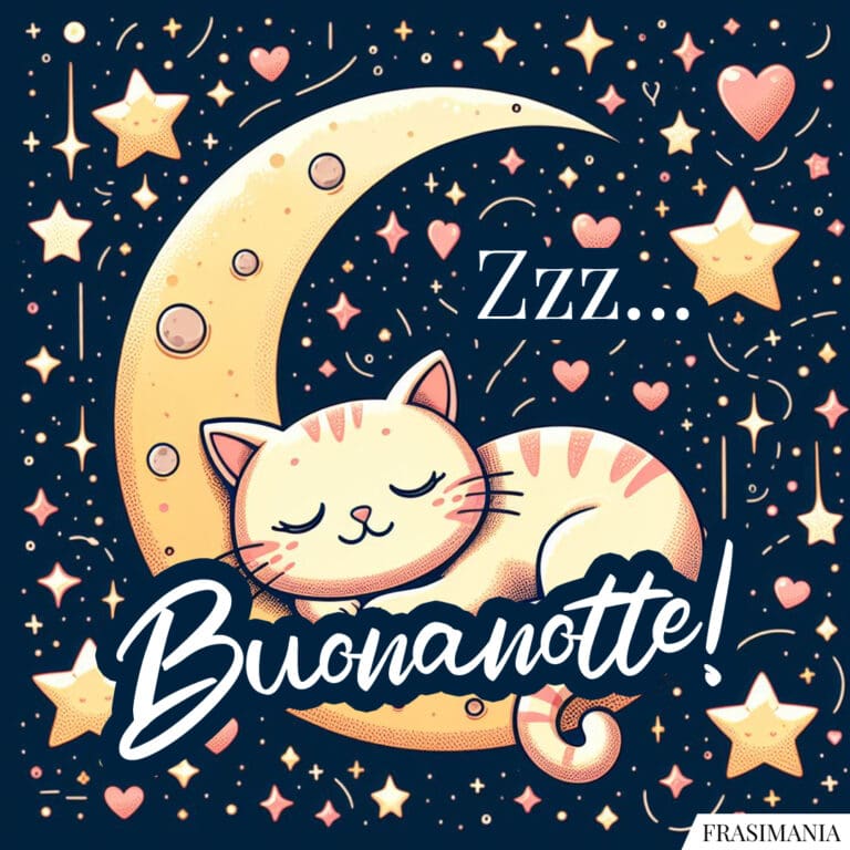 Immagini della buonanotte con gatti e gattini (nuovissime e inedite)