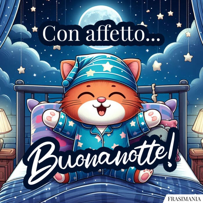 Buonanotte gatti affetto