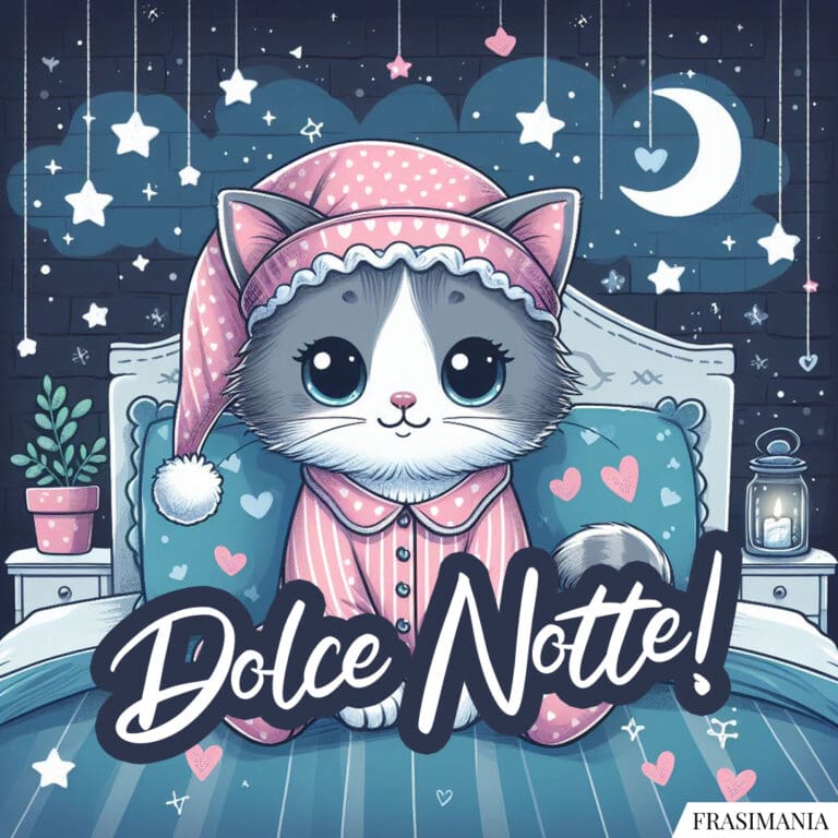 Immagini della buonanotte con gatti e gattini (nuovissime e inedite)