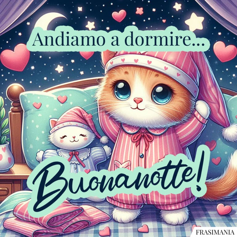 Immagini della buonanotte con gatti e gattini (nuovissime e inedite)