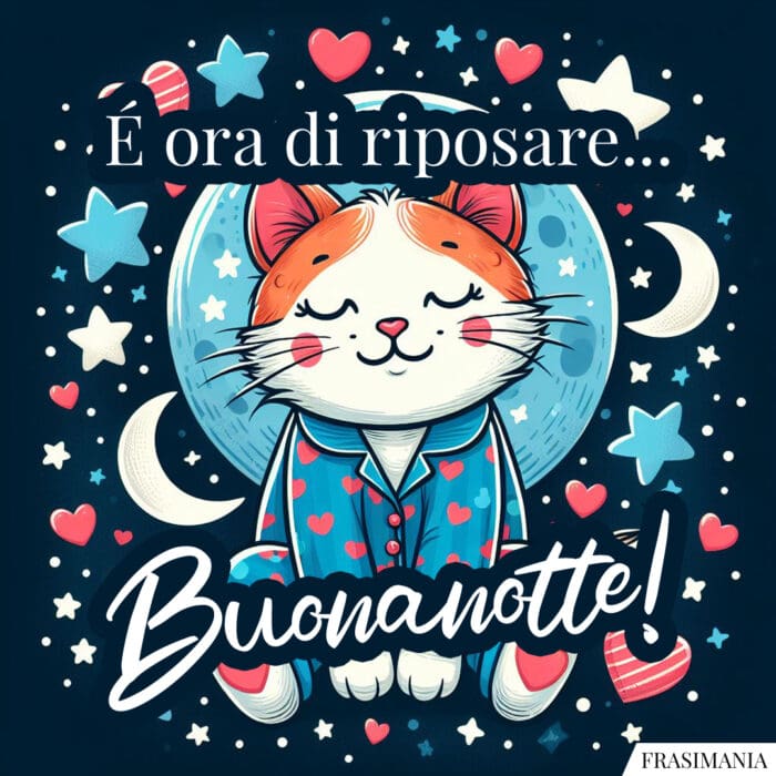 Buonanotte gatti riposare