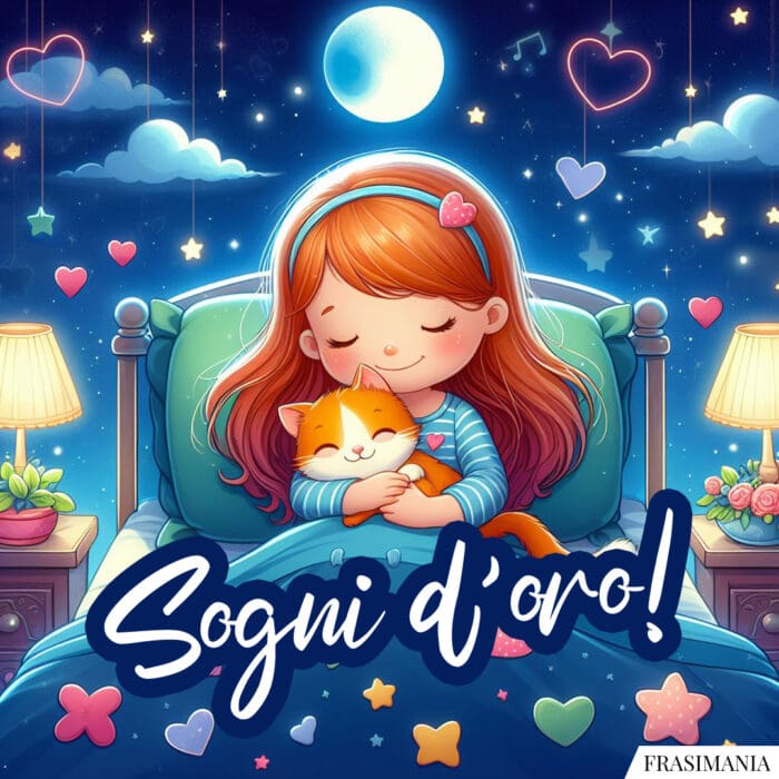 Buonanotte gatti sogni oro