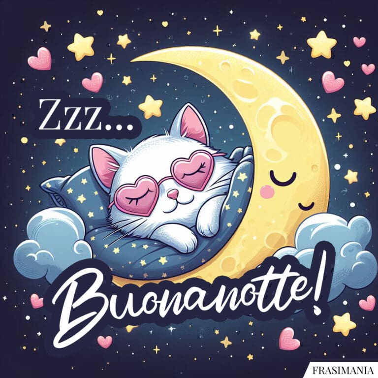Immagini della buonanotte con gatti e gattini (nuovissime e inedite)