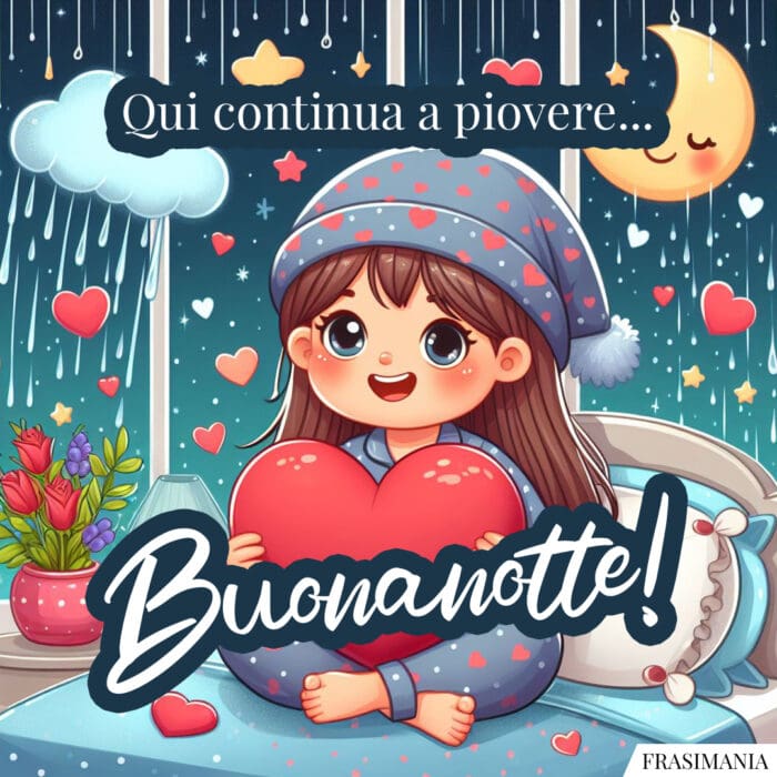 Qui continua a piovere… Buonanotte!