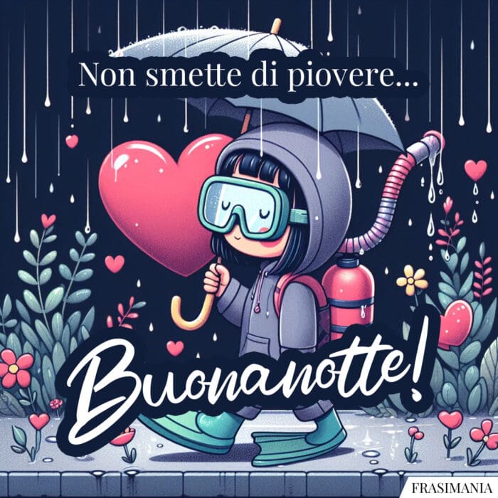 Non smette di piovere… Buonanotte!