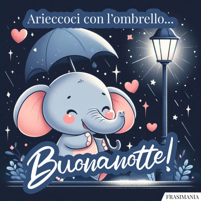 Arieccoci con l’ombrello… Buonanotte!
