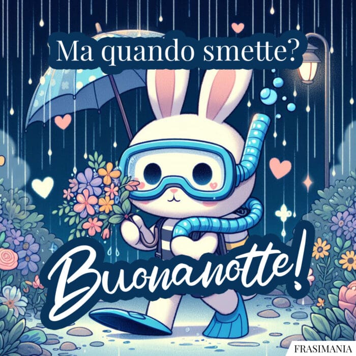 Buonanotte pioggia quando smette