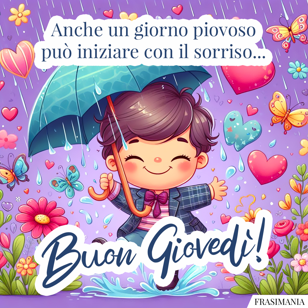 Anche un giorno piovoso può iniziare con il sorriso... Buon Giovedì!
