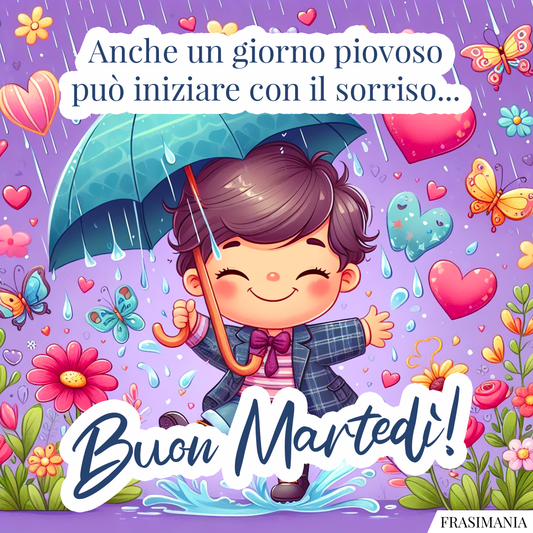 Anche un giorno piovoso può iniziare con il sorriso... Buon Martedì!