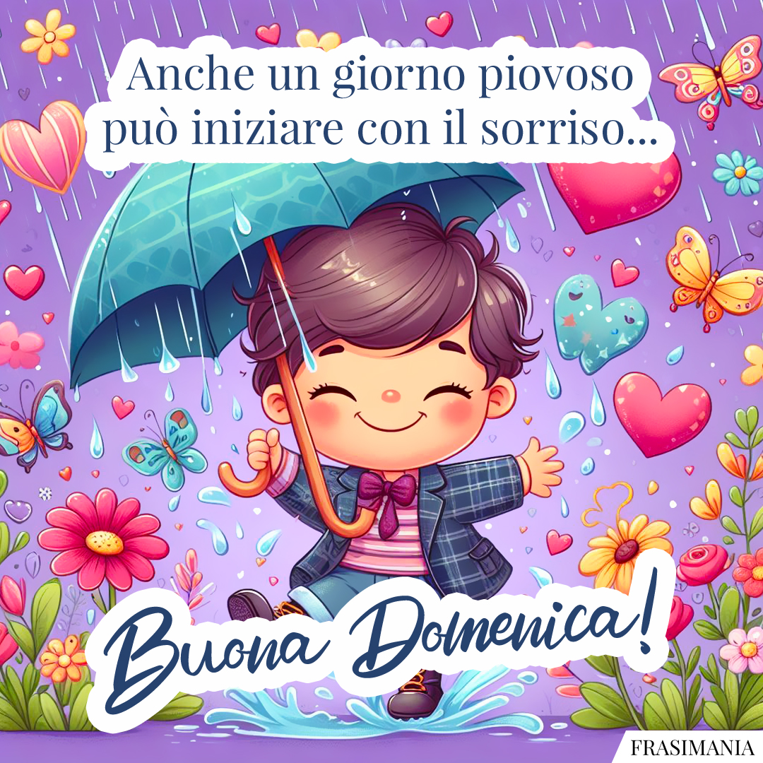 Anche un giorno piovoso può iniziare con il sorriso... Buona Domenica!