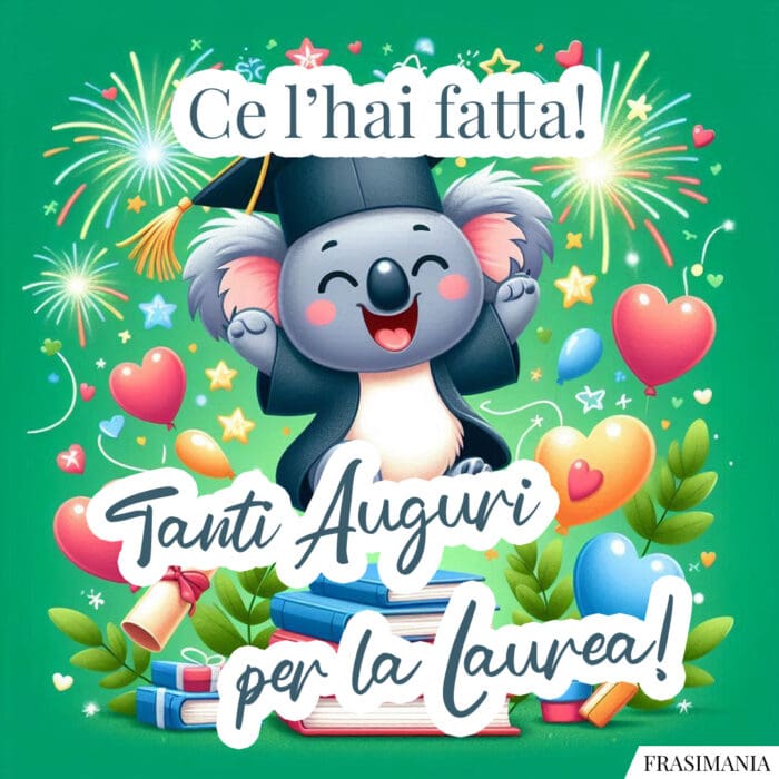 Ce l’hai fatta! Tanti Auguri per la Laurea!
