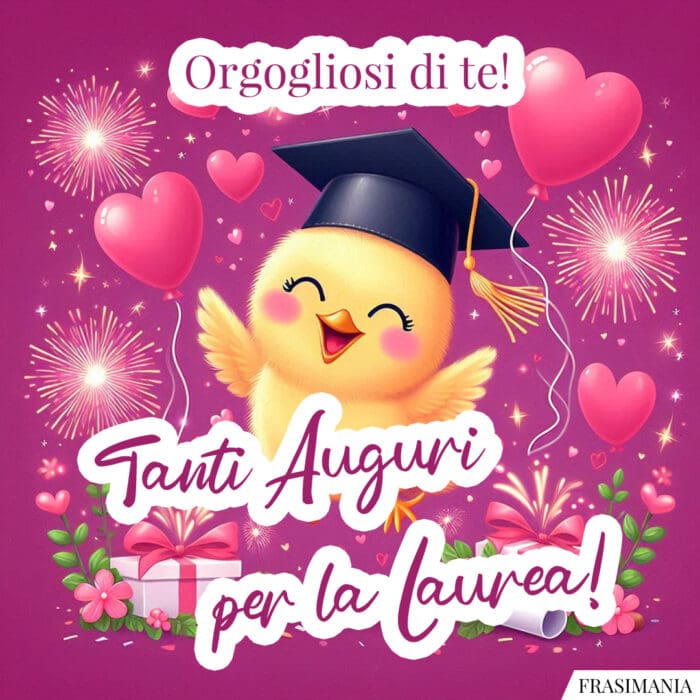 Orgogliosi di te! Tanti Auguri per la Laurea!