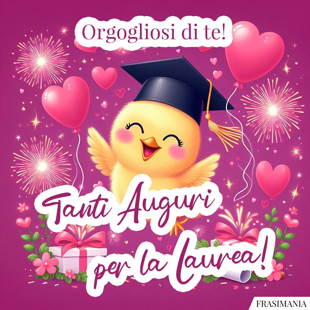 Orgogliosi di te! Tanti Auguri per la Laurea!