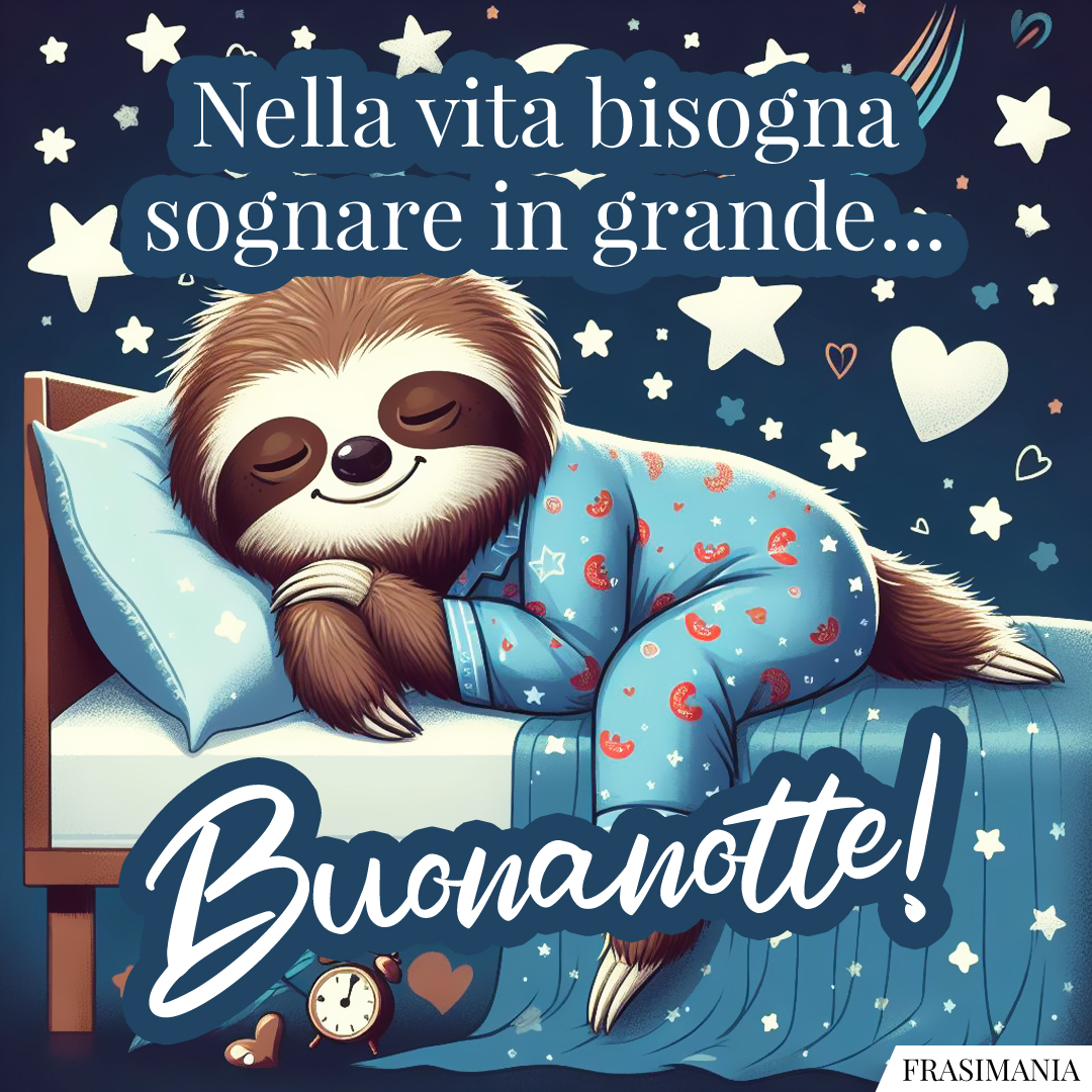 Nella vita bisogna sognare in grande... Buonanotte!