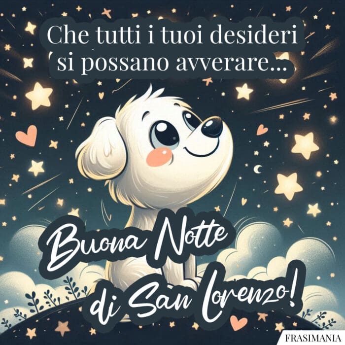 Che tutti i tuoi desideri si possano avverare… Buona Notte di San Lorenzo!