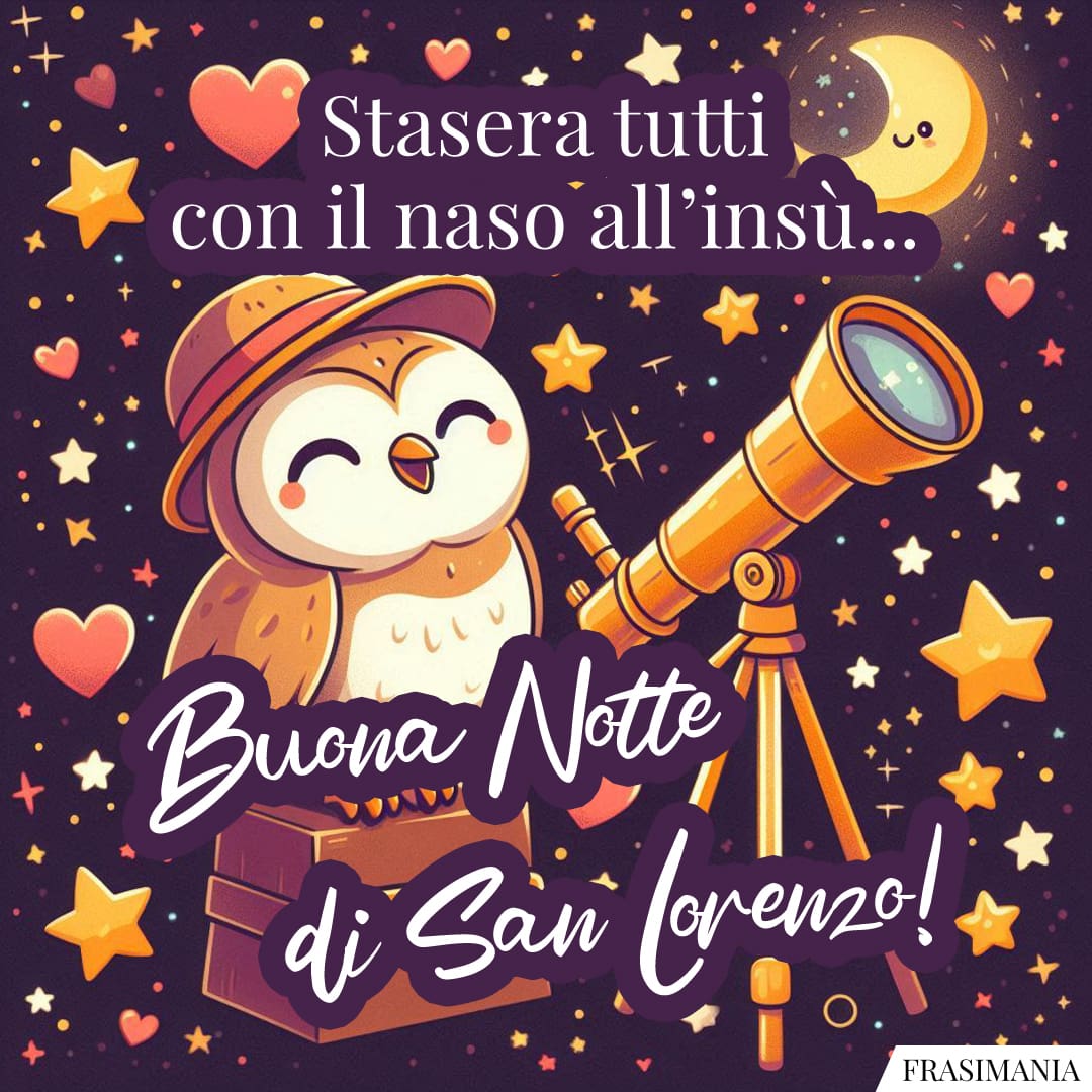 Stasera tutti con il naso all'insù... Buona Notte di San Lorenzo!