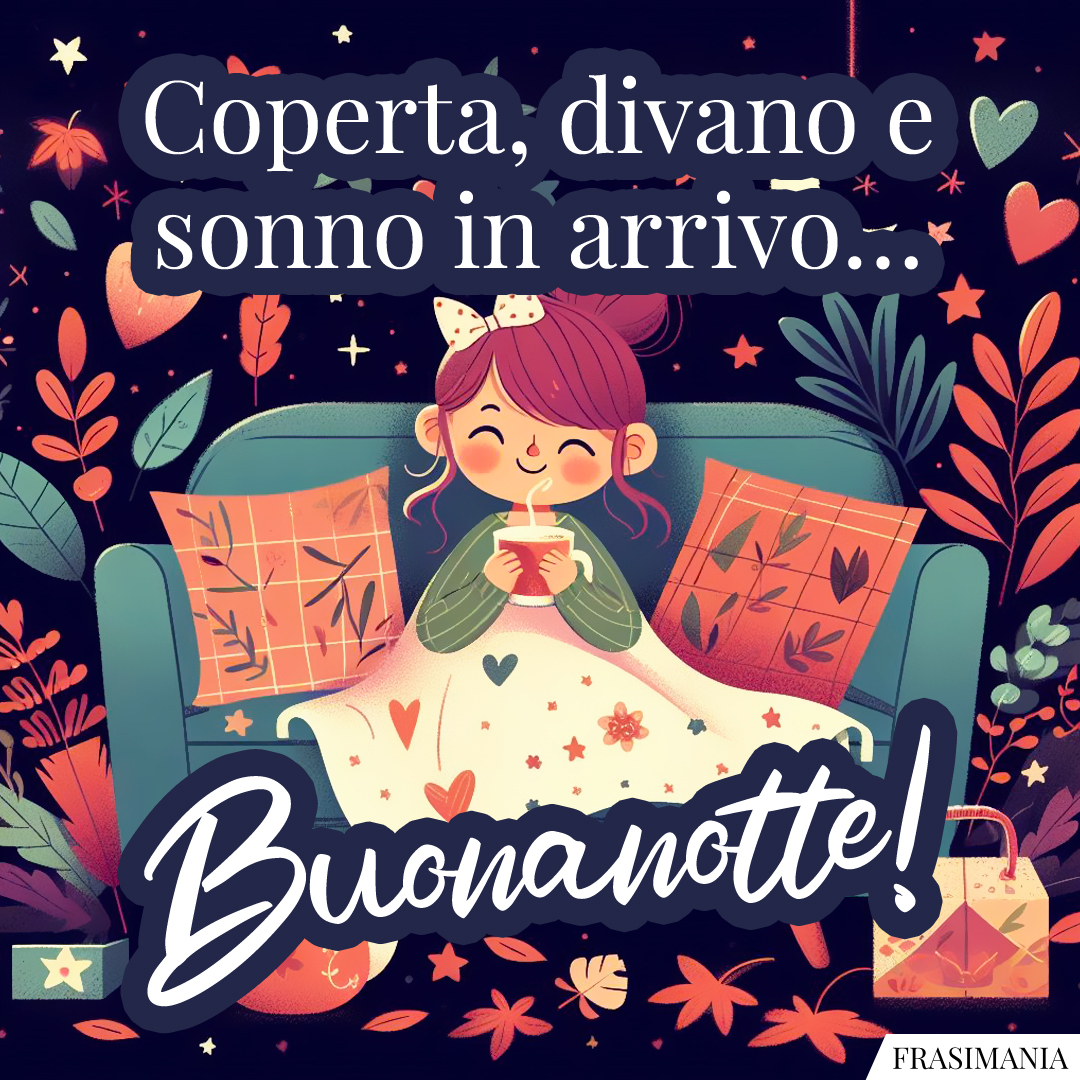 Coperta, divano e sonno in arrivo… Buonanotte!
