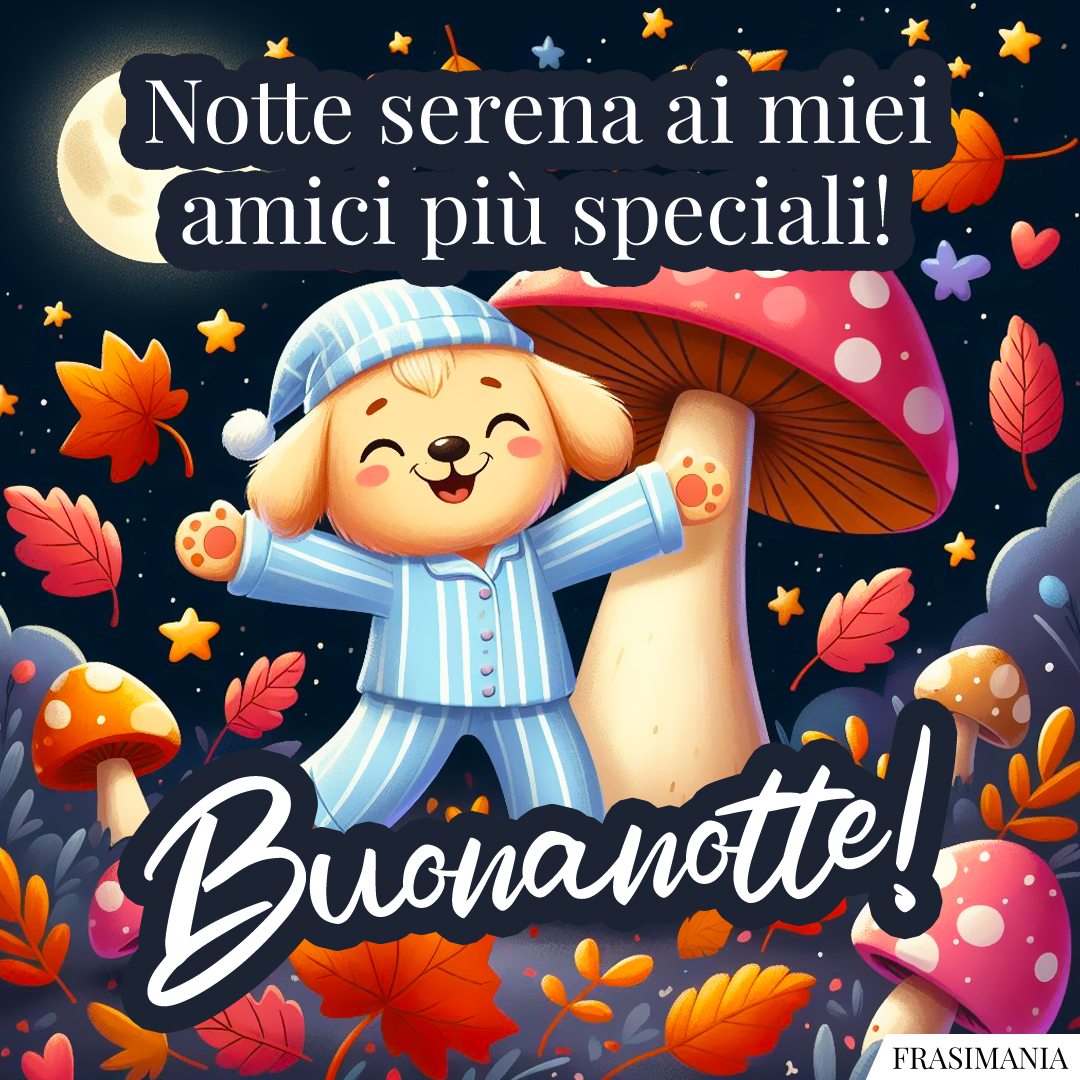 Notte serena ai miei amici più speciali! Buonanotte!