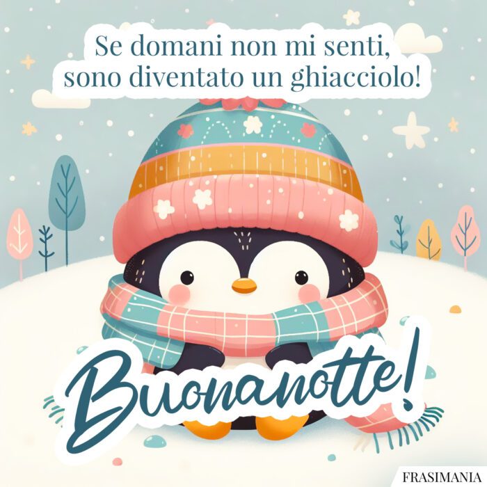 Se domani non mi senti, sono diventato un ghiacciolo! Buonanotte!