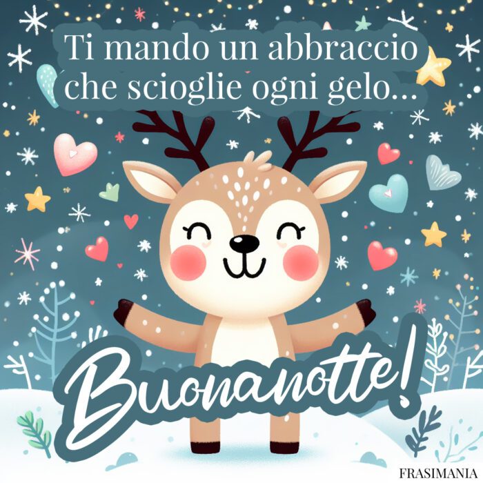 Ti mando un abbraccio che scioglie ogni gelo… Buonanotte!
